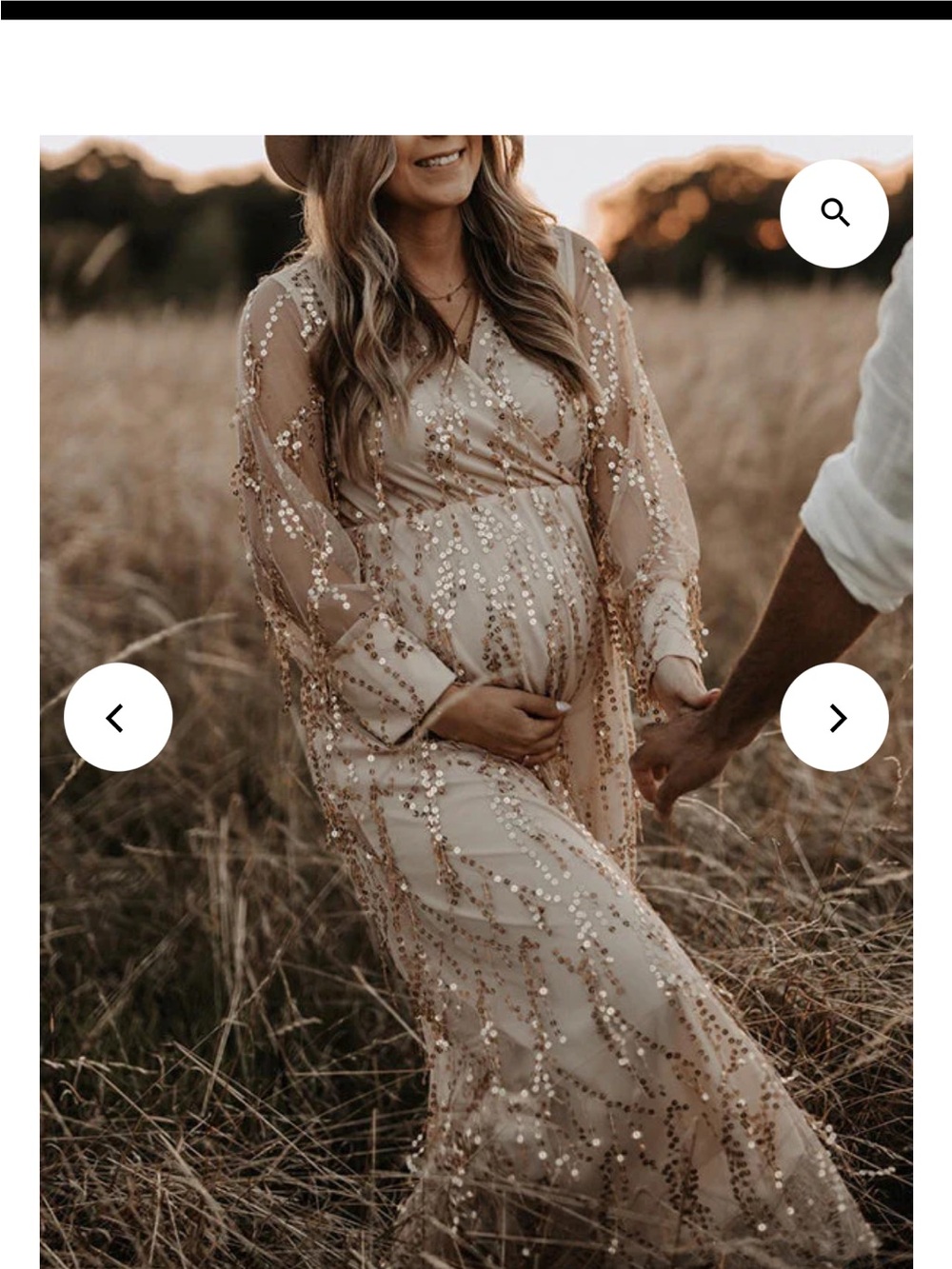 Champagne Sequin Maternity Gown
